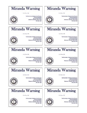Check spelling or type a new query. Miranda Warning Printable Form - Fill Online, Printable ...