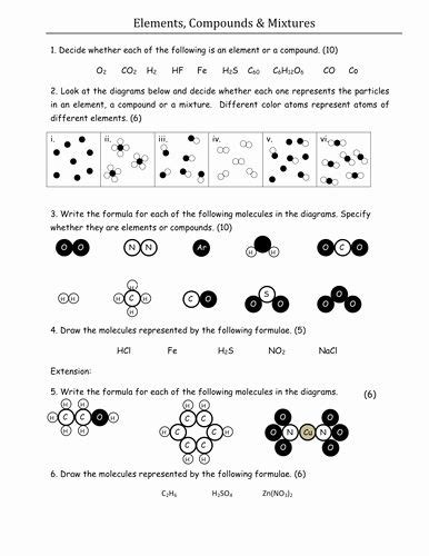 Atoms And Molecules Worksheet Answer Key