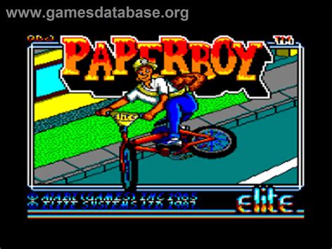 Paperboy Amstrad Cpc Artwork Title Screen