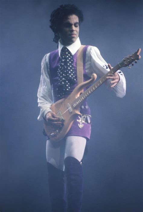 Tony Defilippis Iconic Prince Playing Guitar On Stage Fine Art Print