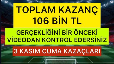 KAZANÇ SİSTEMİ İLE KAZAN 3 KASIM CUMA İDDAA KAZANÇLARI İDDAADAN PARA