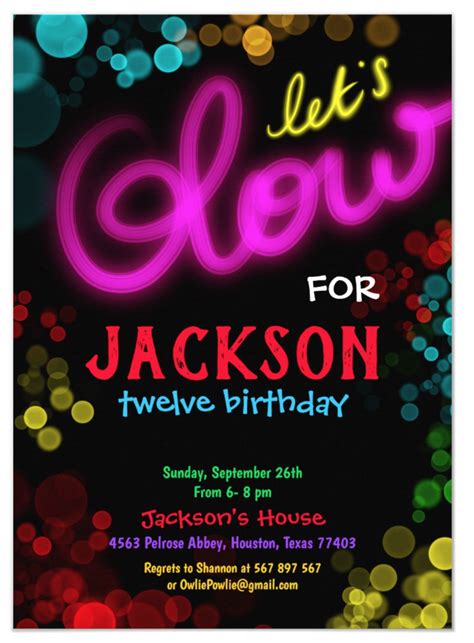 20 great places to host a child birthday party in louisville Let's Glow Neon Birthday Party Invitation - OwliePowlie ...