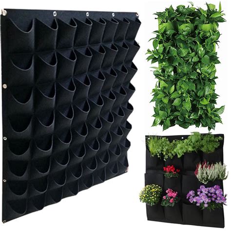 Buy Multiple Pocket Hanging Grow Bag Wall Mount Planting Bags Plant