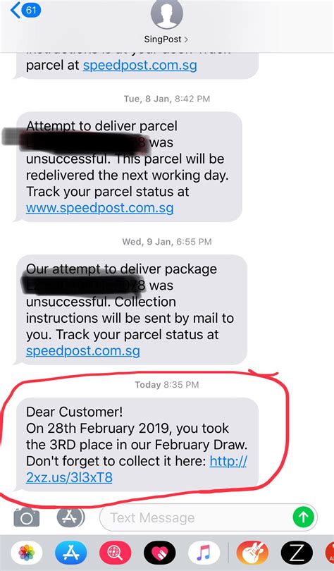 Is This Scam Just Received Sms From Singpost The Previous Sms Was