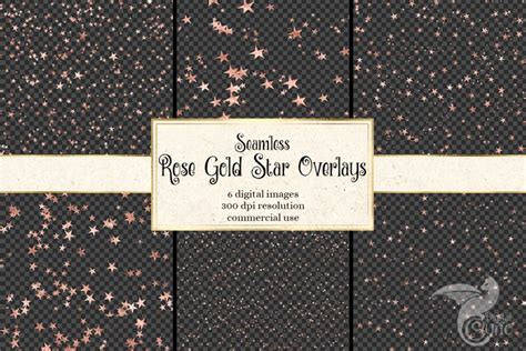 Seamless Rose Gold Star Overlays