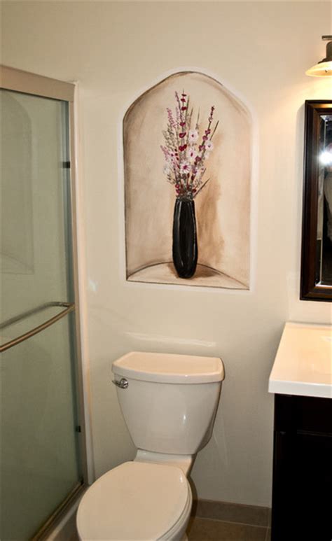 Bathroom Flower Vase Mural Traditional Bathroom Other By Cny Murals