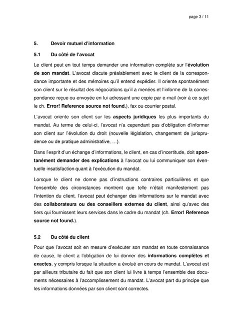 Mod Le De Contrat De Mandat L Avocat Suisse Doc Pdf Page Sur
