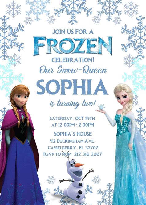 Free Invitation Edit Frozen Editable Frozen 2 Elsa Birthday