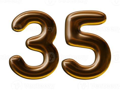 Number 35 Design In 3d Render 19552748 Png