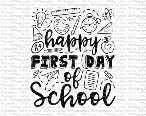 Happy First Day Of School Svg Back To School Svg 1st Day Of Etsy