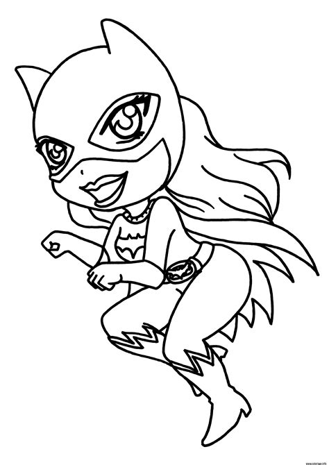 Coloriage Mini Catwoman Dessin Super Heros à Imprimer
