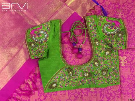 Custom Tailored Aari Work Blouse By Arvi The Couturier Saree Blouse