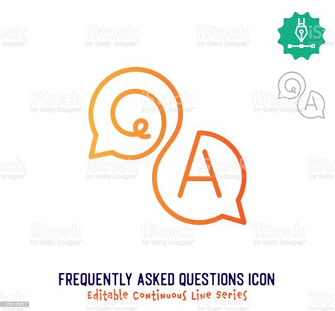 자주 묻는 질문 연속 줄 편집 가능한 아이콘 로고에 대한 스톡 벡터 아트 및 기타 이미지 로고 질의응답 연설 Istock