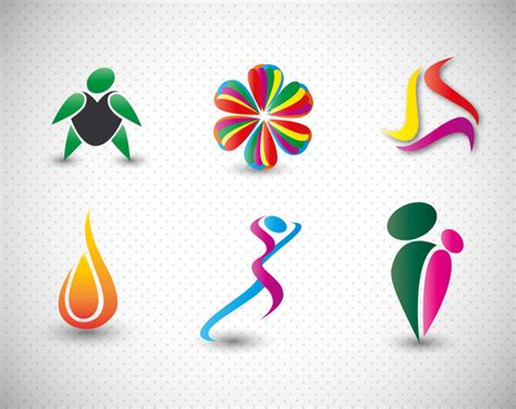 Logo Design Elements In Colorful Abstract Shapes Free Vector In Adobe