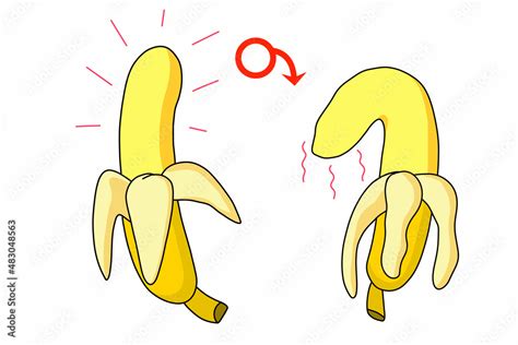 Impotence Erectile Dysfunction Emoji Banana Flaccid Soft Penis Stock Vector Illustration In