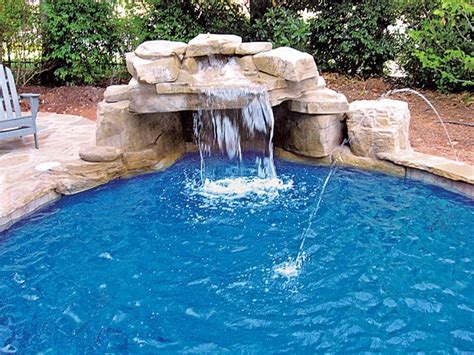 Simple Inground Pool Designs With Waterfalls For Small Space Home
