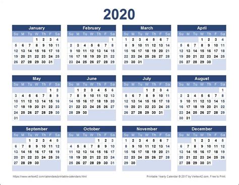 2020 Free Printable Calendar Pleasant To Help My Weblog On This