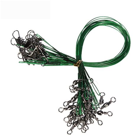 72pcslot Fly Fishing Line Steel Wire Leader With Swivel Fishing