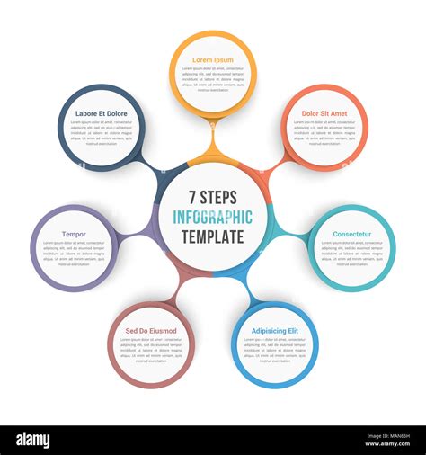 Circle Diagram Infographic Template With Seven Steps Or Options