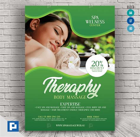 massage and spa services flyer psdpixel