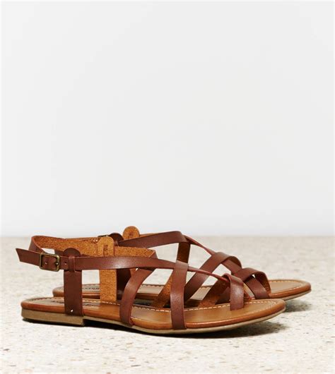 Dark Brown Aeo Strappy Criss Cross Sandal With Images Criss Cross