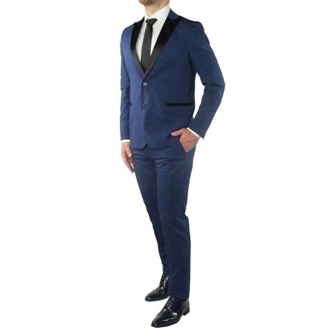 Subito a casa e in tutta sicurezza con ebay! Abito Uomo Smoking Elegante Blu Vestito Completo Estivo ...