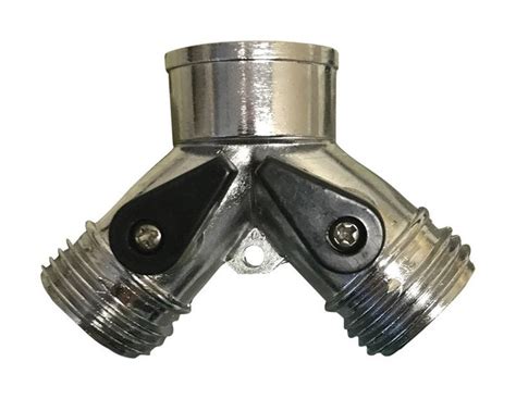 Rugg 34 In Zinc Threaded Male Y Hose Connector With Shut Offs Hose