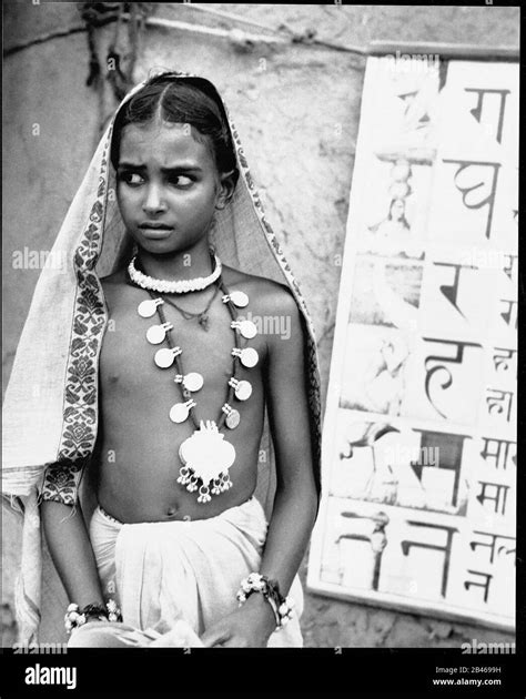 indian rural village girl wearing silver necklace uttar pradesh india asia 1953 old vintage
