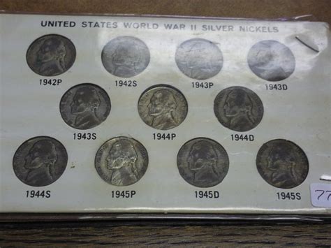 1942 45 Jefferson Silver War Nickel Set 35 Silver