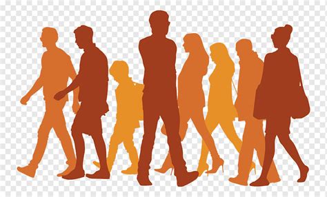 Group Of People Walking Illustration Silhouette Walking Icon Passers