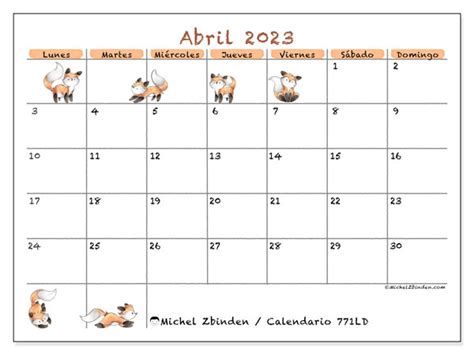 Calendario Abril De 2023 Para Imprimir “47ld” Michel Zbinden Ni