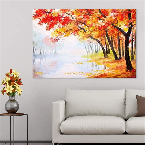 Wall26 Canvas Prints Wall Art Oil Painting Landscape Autumn Forest