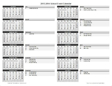 School Calendar Template Event Calendar Template School Calendar