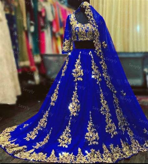 Blue Indian Wedding Dresses For Bride