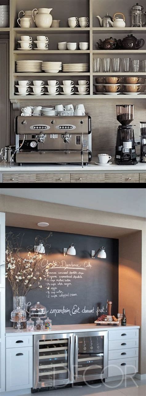 There are several bar cabinet ideas for all those of you who don't have the space for a large bar for coffee and wine places. Phenomenon 75+ Elegant Home Coffee Bar Design And Decor ...