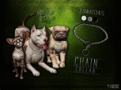 Chain Collar For Pups And Cats At Blahberry Pancake Sims 4 Updates