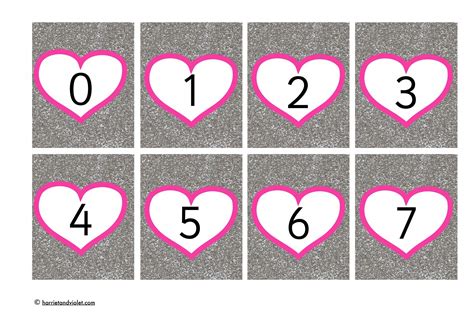 Number Cards 0 30 In Valentine Hearts Printable Teaching Resources