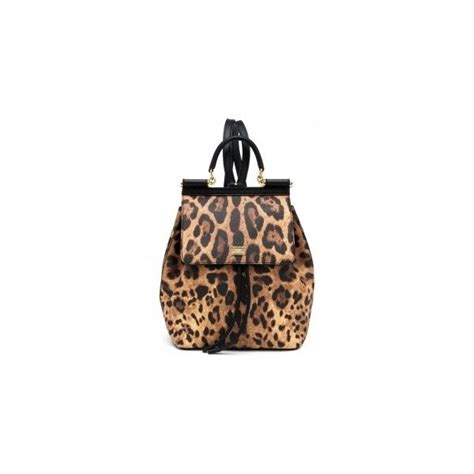 Dolce Gabbana Sicily Small Leopard Print Coated Canvas Leather Liked