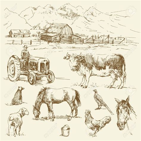 Farm Scene Drawing At Explore Collection Of Farm