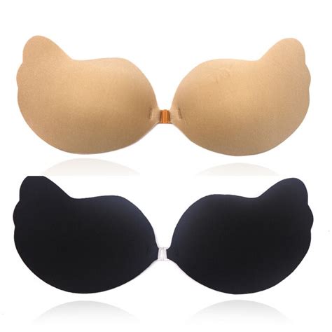 2pairs Sexy Silicone Push Up Bra Front Closure Glue Silicone Self