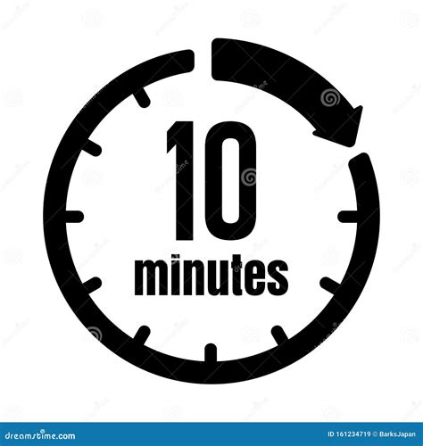 Clock Timer Time Passage Icon 10 Minutes Stock Vector