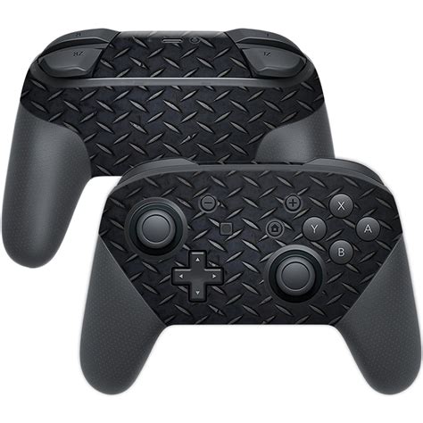 Skin Decal Wrap For Nintendo Switch Pro Controller Black Diamond Plate