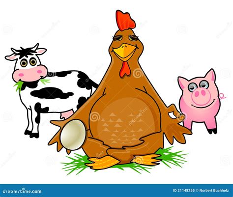 Cow Chicken And Pig Stock Vector Illustration Of Farm 21148255