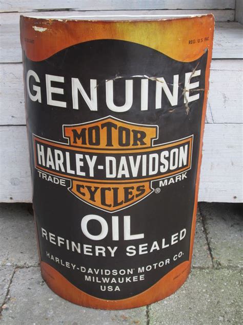 Metal Embossed Advertising Sign Harley Davidson Genuine Oil Catawiki