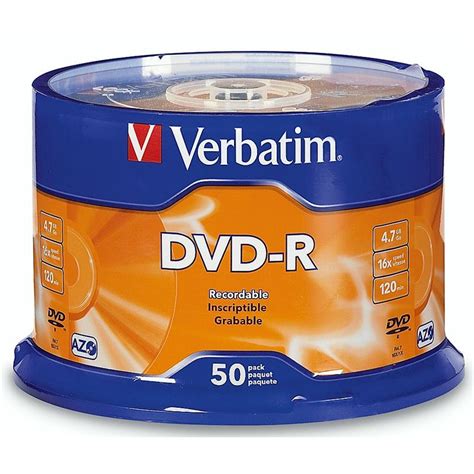 Verbatim Dvd R 4 7gb 16x 50 Pack 95101 London Drugs