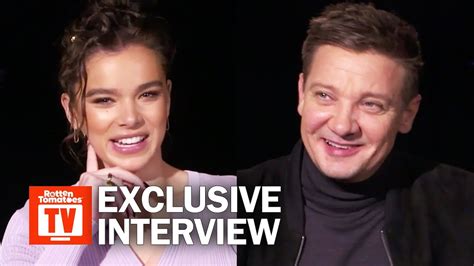 ‘hawkeye stars jeremy renner and hailee steinfeld invite you behind the bow rotten tomatoes