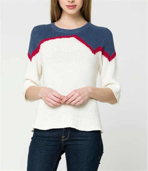 Half Sleeve Colorblock Sweater Mooreaseal Color Block Sweater