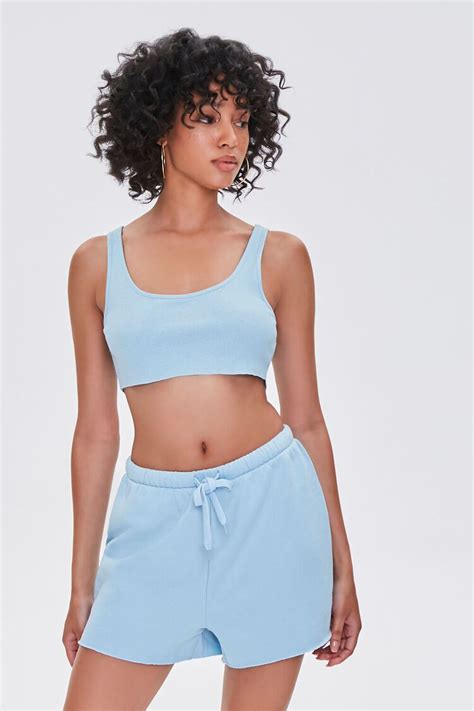 Cropped Tank Top And Shorts Set