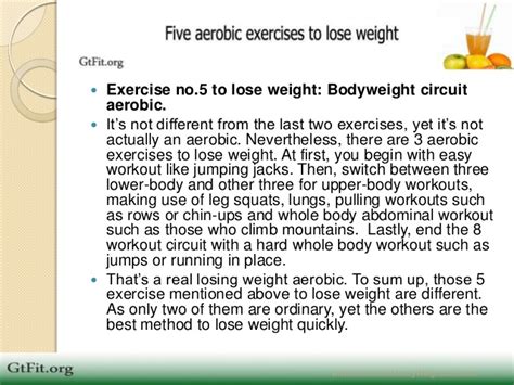 Five Aerobic Exercises To Lose Weight