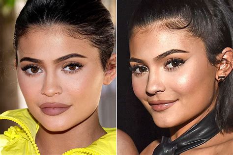 see kylie jenner s filler free lips